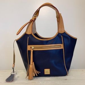 Dooney & Bourke Navy Leather Purse w/ Red Interior